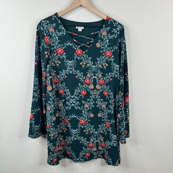 Xhilaration Dresses & Skirts - Xhilaration Womens Floral Dress Size M Tunic Long Sleeve Lined Casual Summer‎